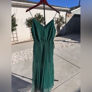 ASOS Design Soft Pleat Midi Dress Green Size 4